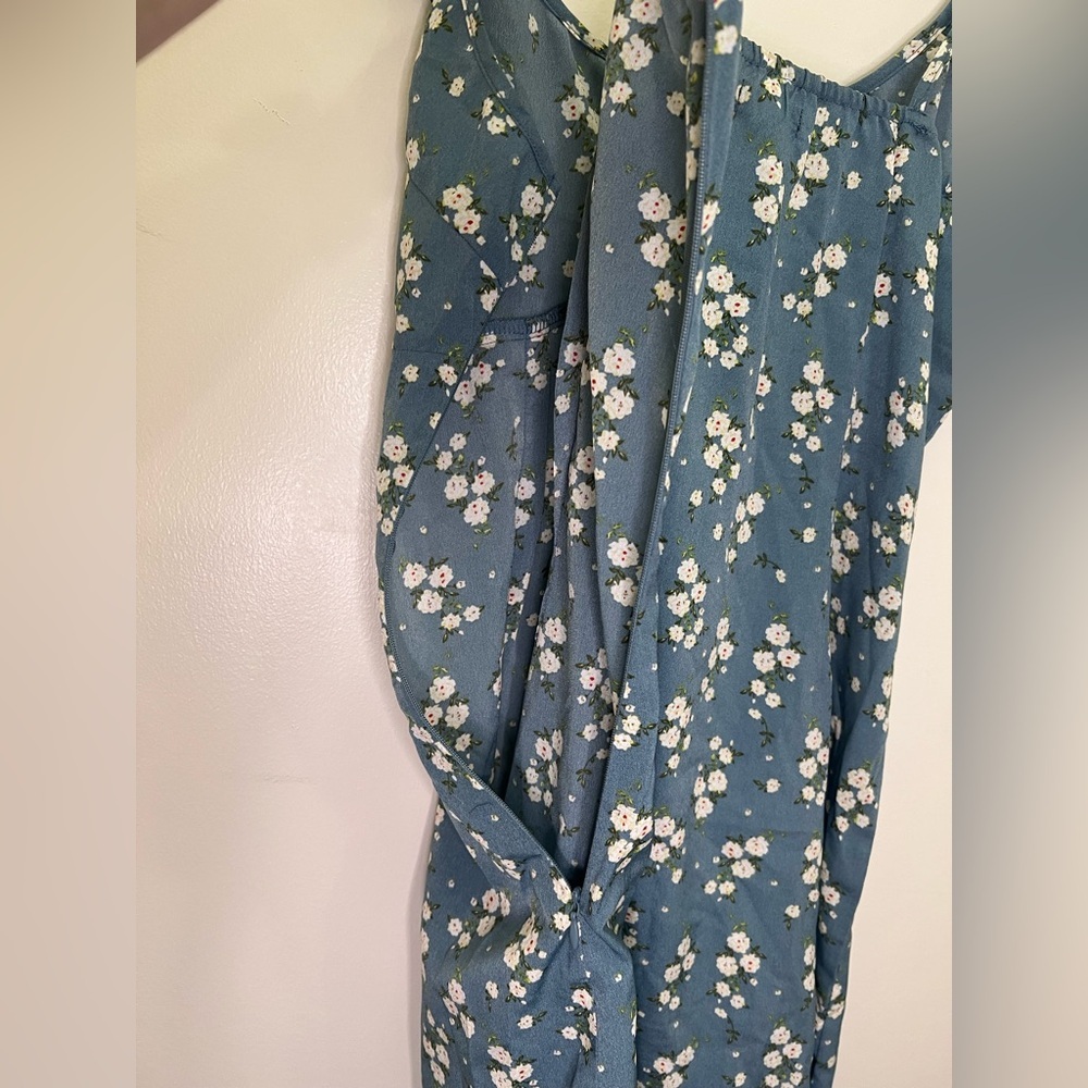 Nasty Gal Blue Floral Mini Dress Cottagecore Ruffle homecoming dress - Picture 10 of 12